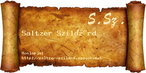 Saltzer Szilárd névjegykártya
